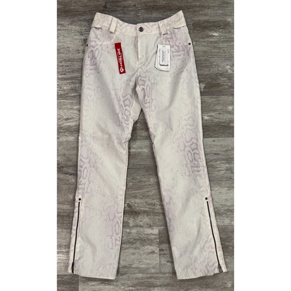 NEW VOLCOM Womens BATTLE STRETCH Snow Pants - Bone Snake‎ - Size Medium